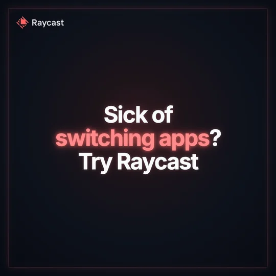 Ad example for raycast.com